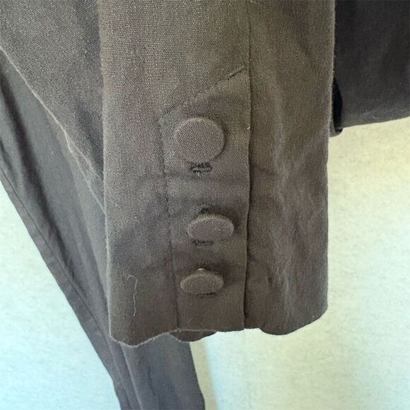 J. Jill M Petite linen blend Black Dress Cropped Pants Casual Button Cuff Detail - Picture 6 of 7